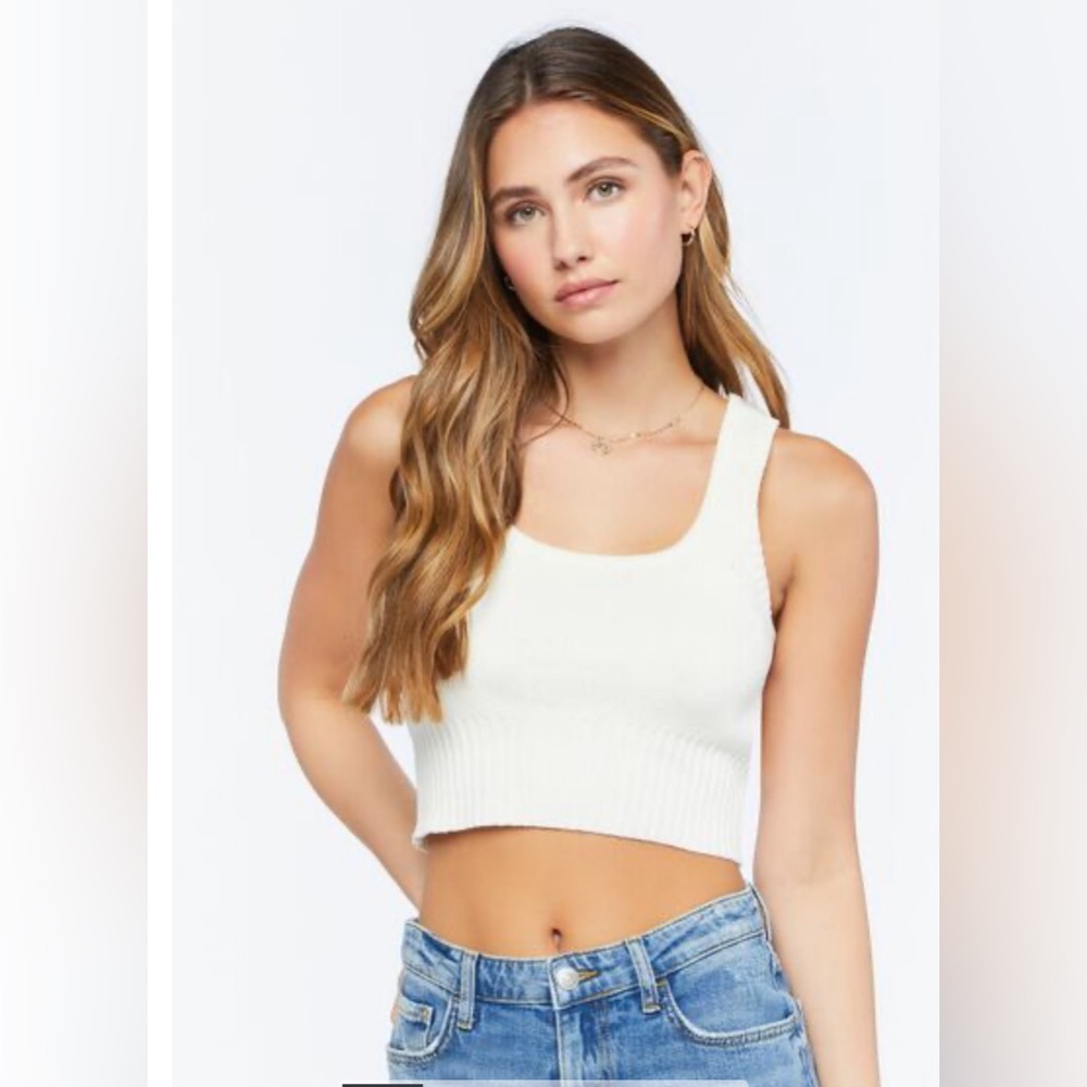 Sweater-Knit Cropped Tank Top